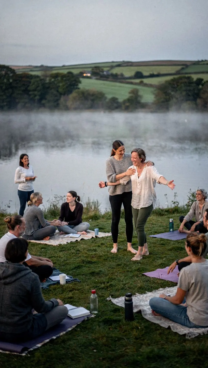 Confident dancer performing on stage at coaching event