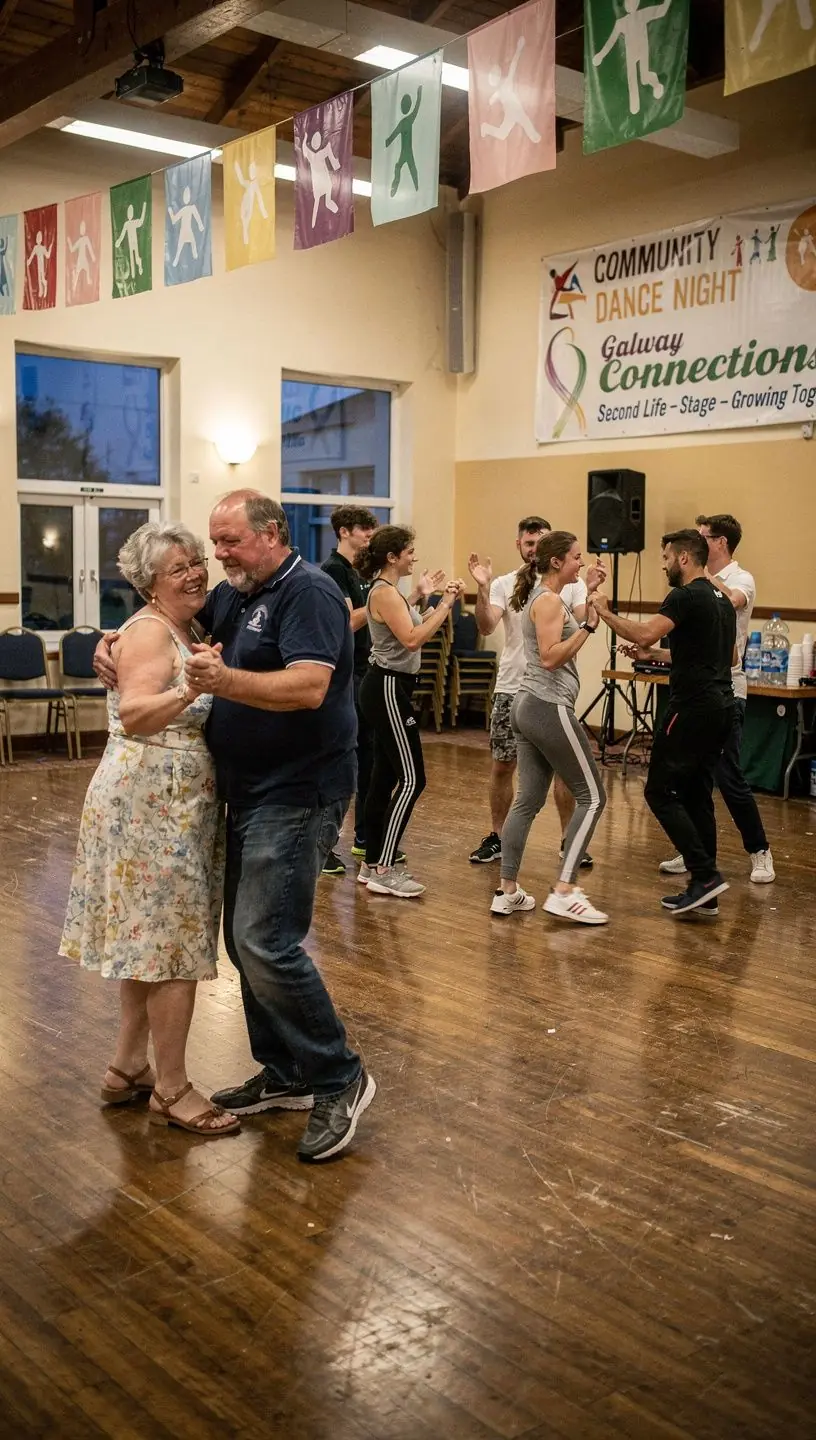 Group of dancers engaging at an offline event